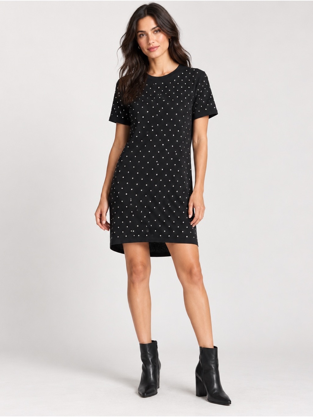 Splendid Black Studded T-Shirt Dress — Size Small